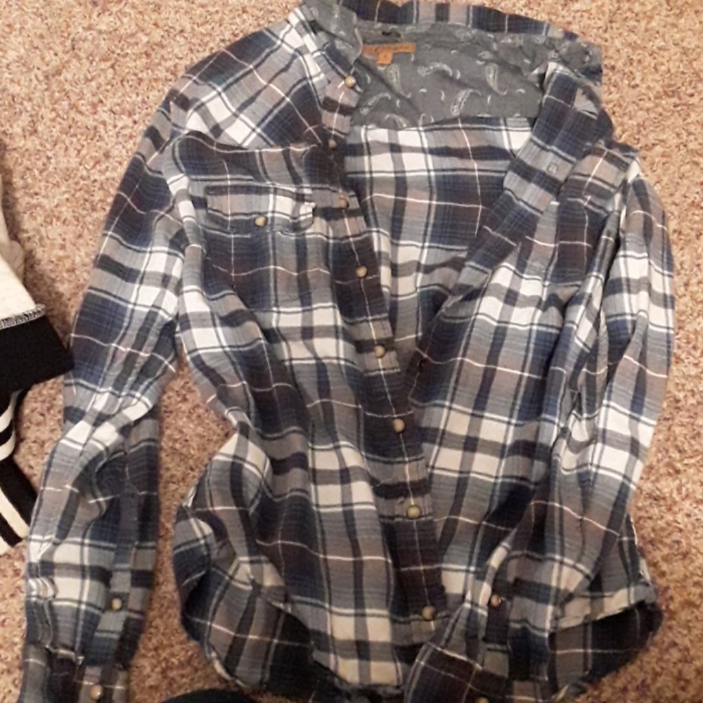 Blue Plaid Button Up